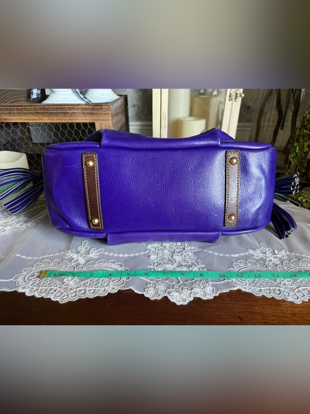 Dooney & Bourke PURPLE TOLEDO Medium Mail Satchel Handbag Purse - Picture 5 of 9